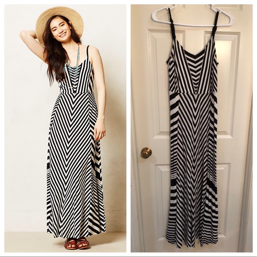 Anthropologie Lilka Meter Stripe Maxi Dress M